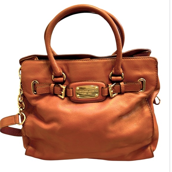Michael Kors Hamilton Med Brown Crossbody Satchel - Picture 1 of 16
